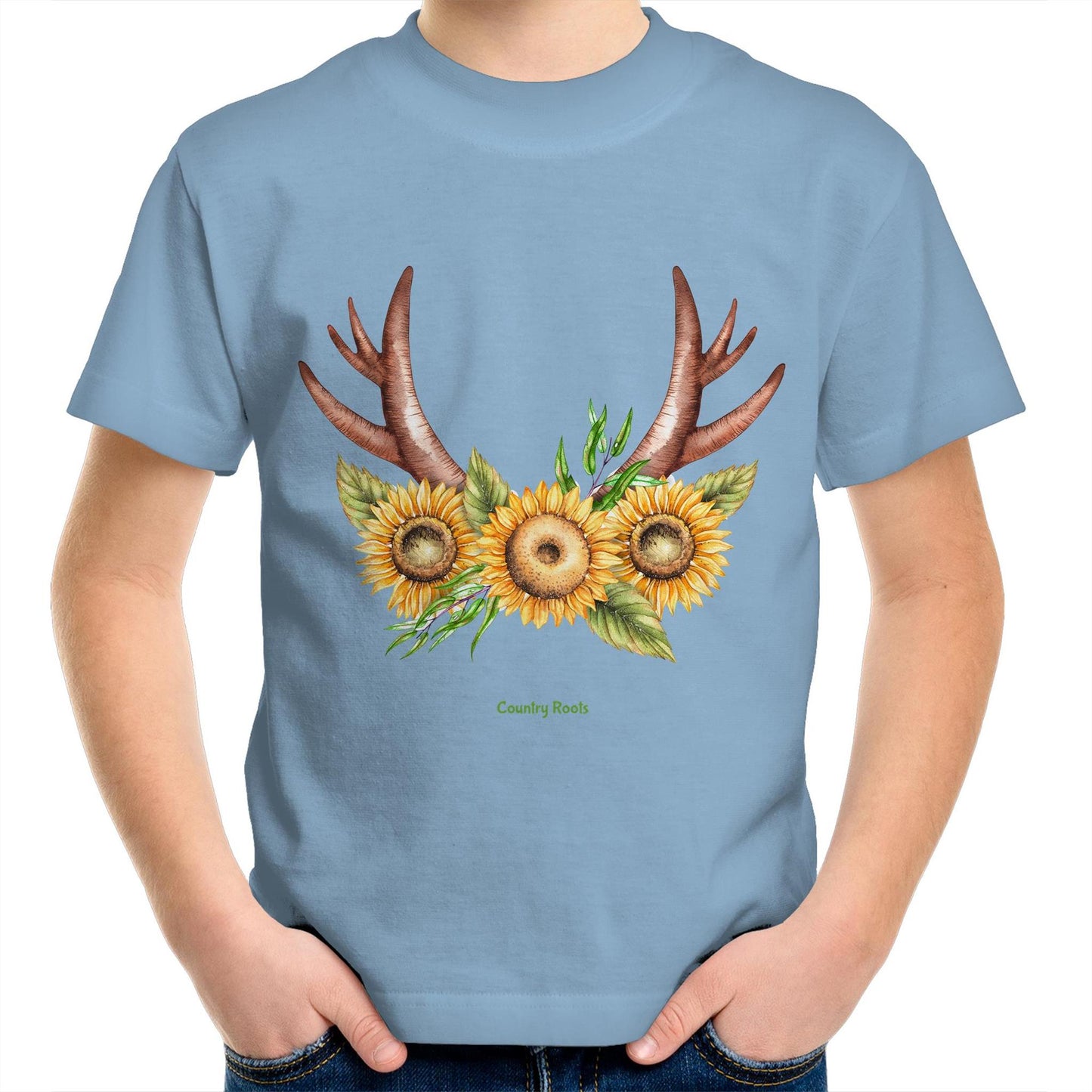 'Sunflowers in Antlers' - Youth Tee