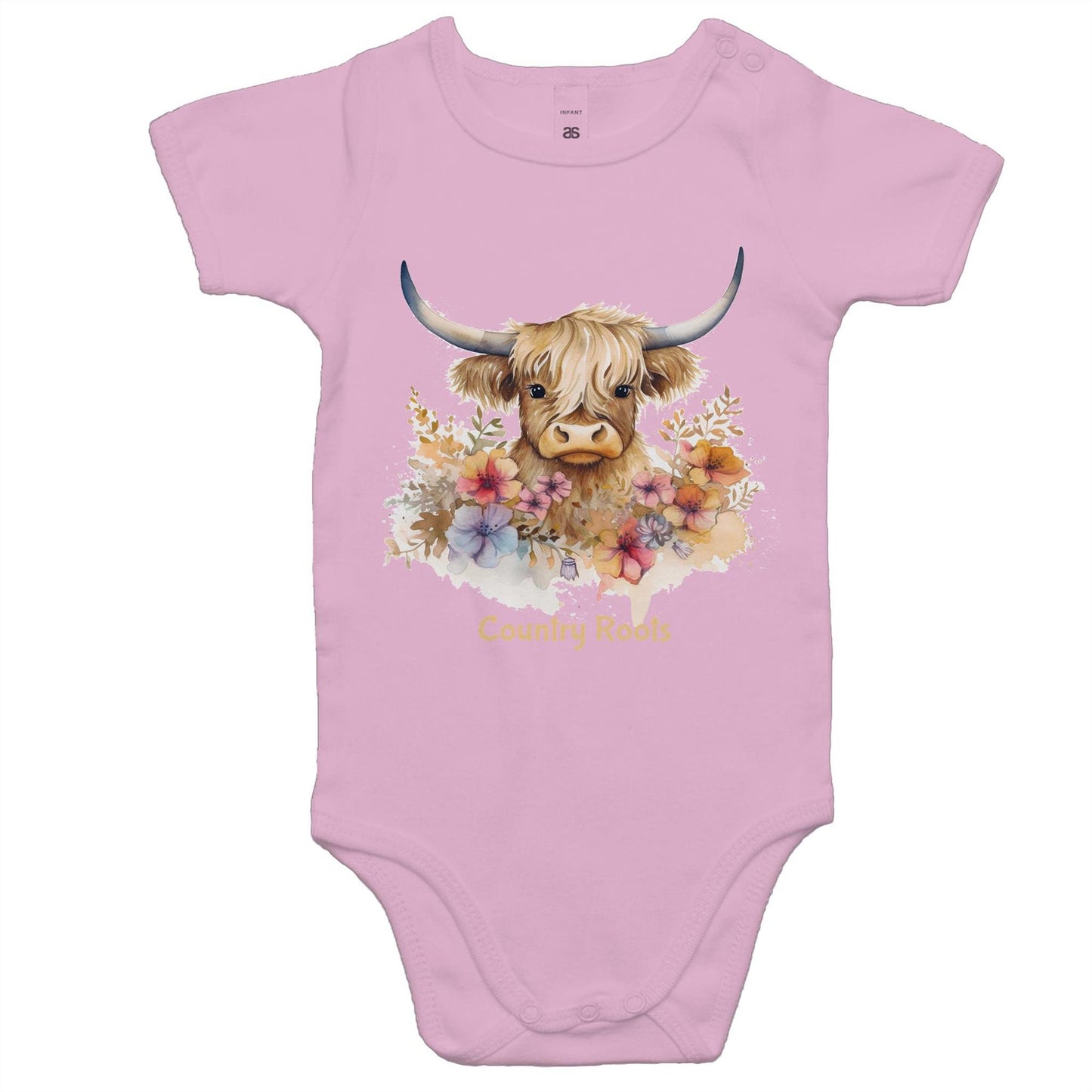 'Flowered Highland' - Baby Onesie