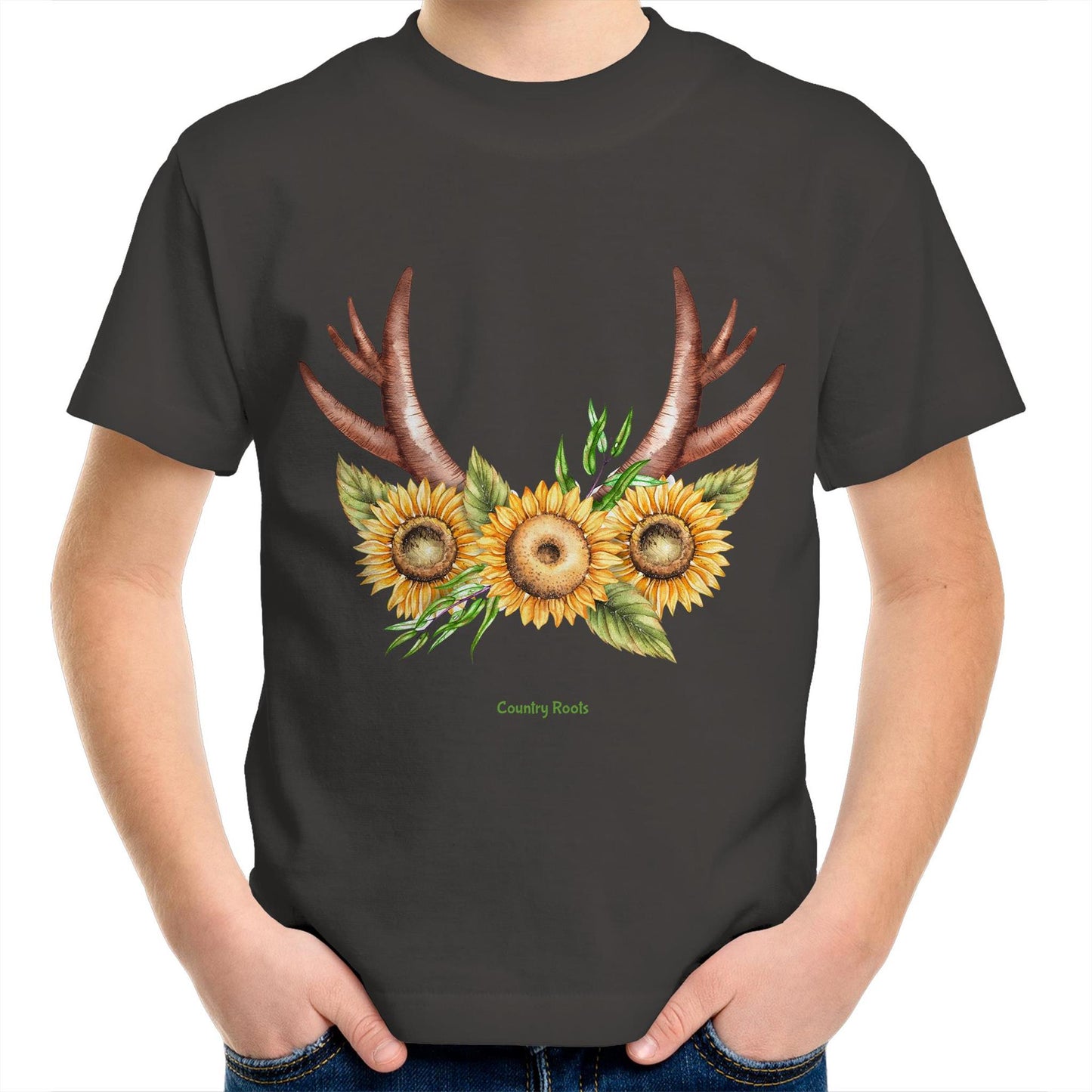 'Sunflowers in Antlers' - Youth Tee