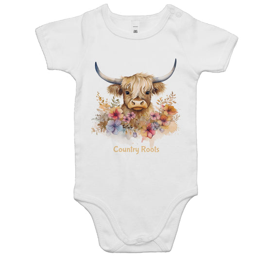 'Flowered Highland' - Baby Onesie