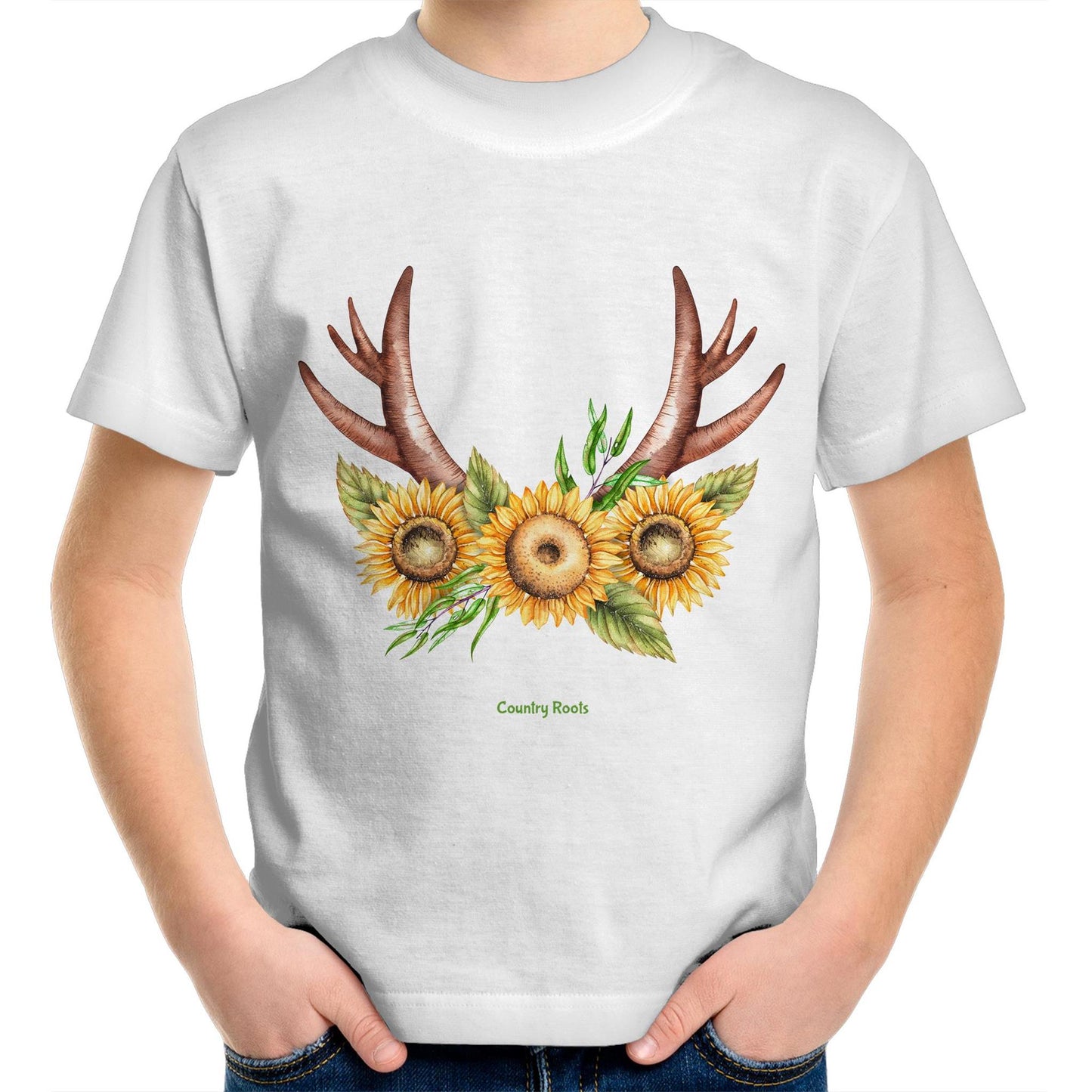 'Sunflowers in Antlers' - Youth Tee