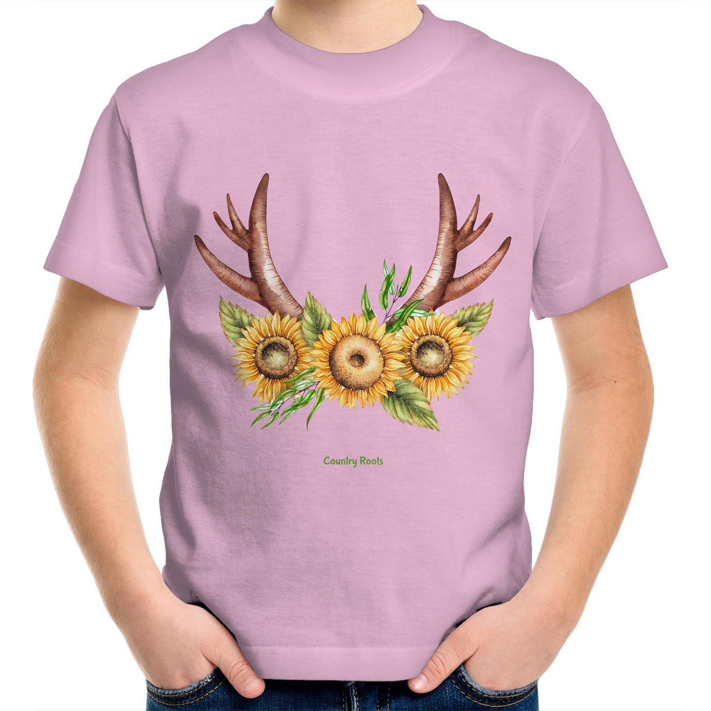 'Sunflowers in Antlers' - Youth Tee