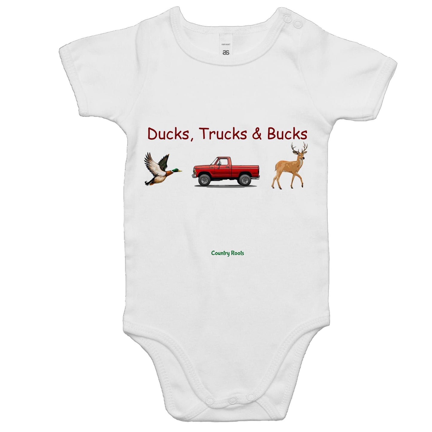 'Ducks, Trucks, Bucks' - Baby Onesie
