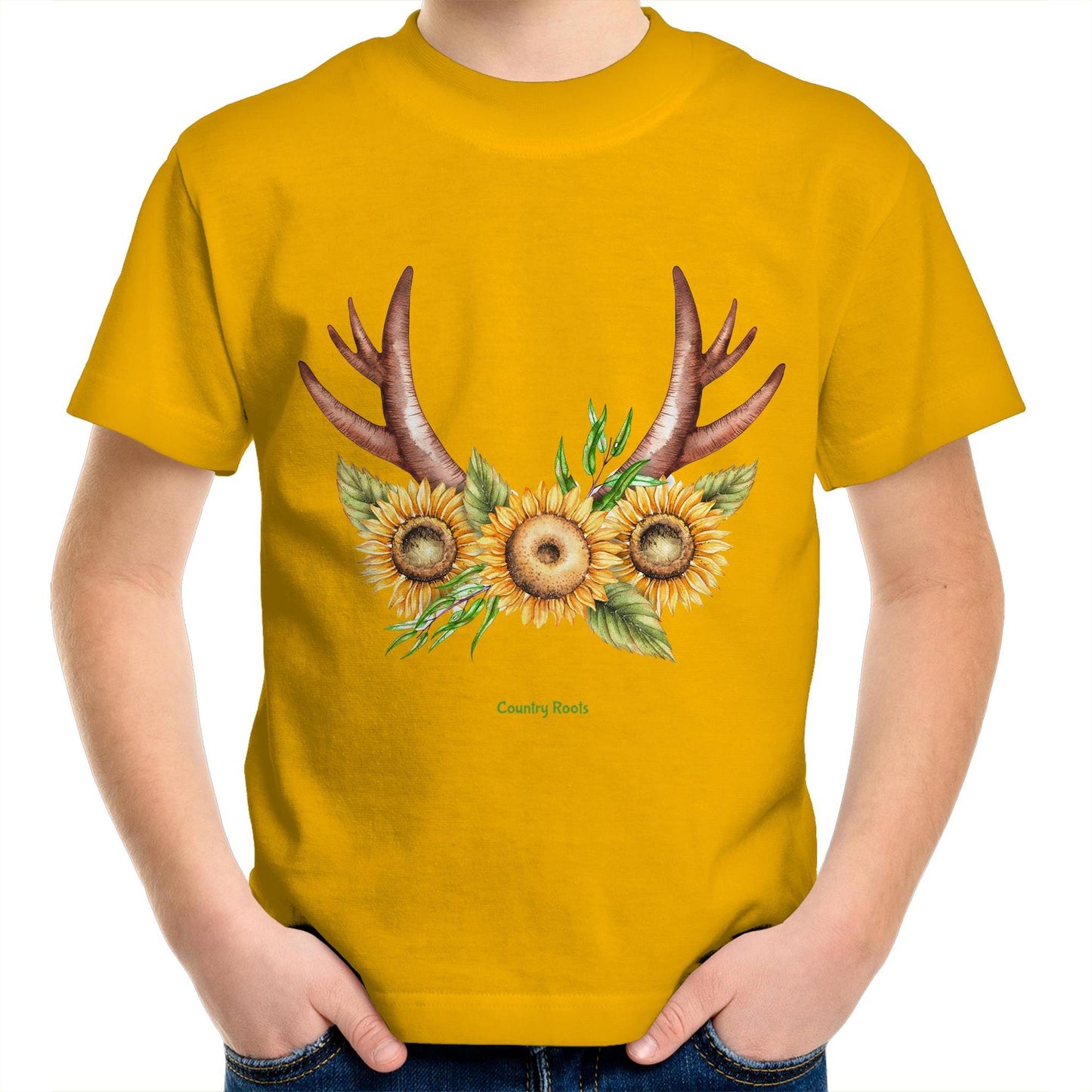 'Sunflowers in Antlers' - Youth Tee