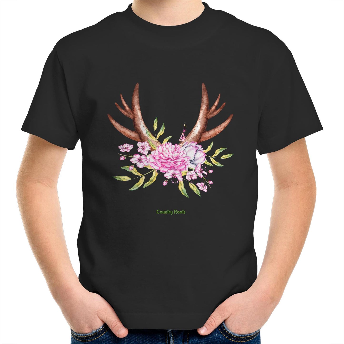 'Flowered Antlers' - Youth Tee