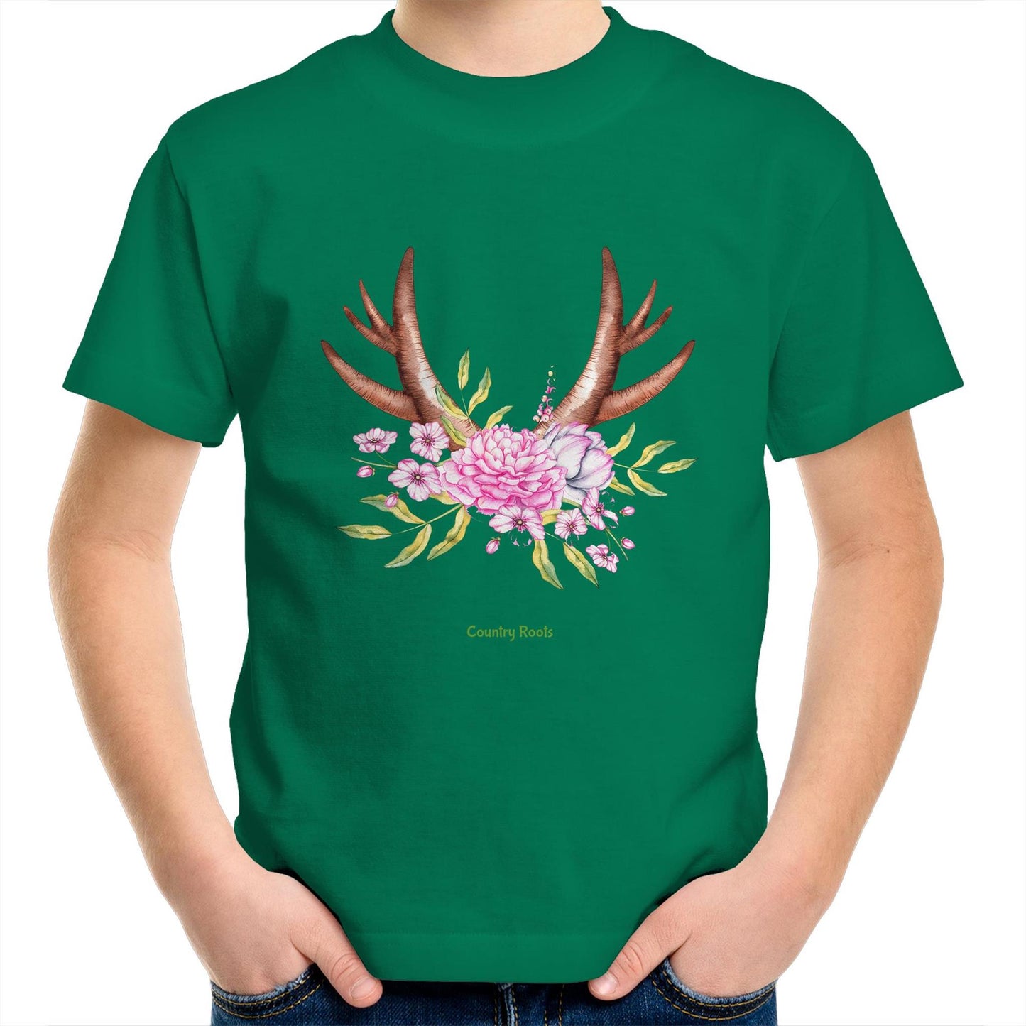 'Flowered Antlers' - Youth Tee