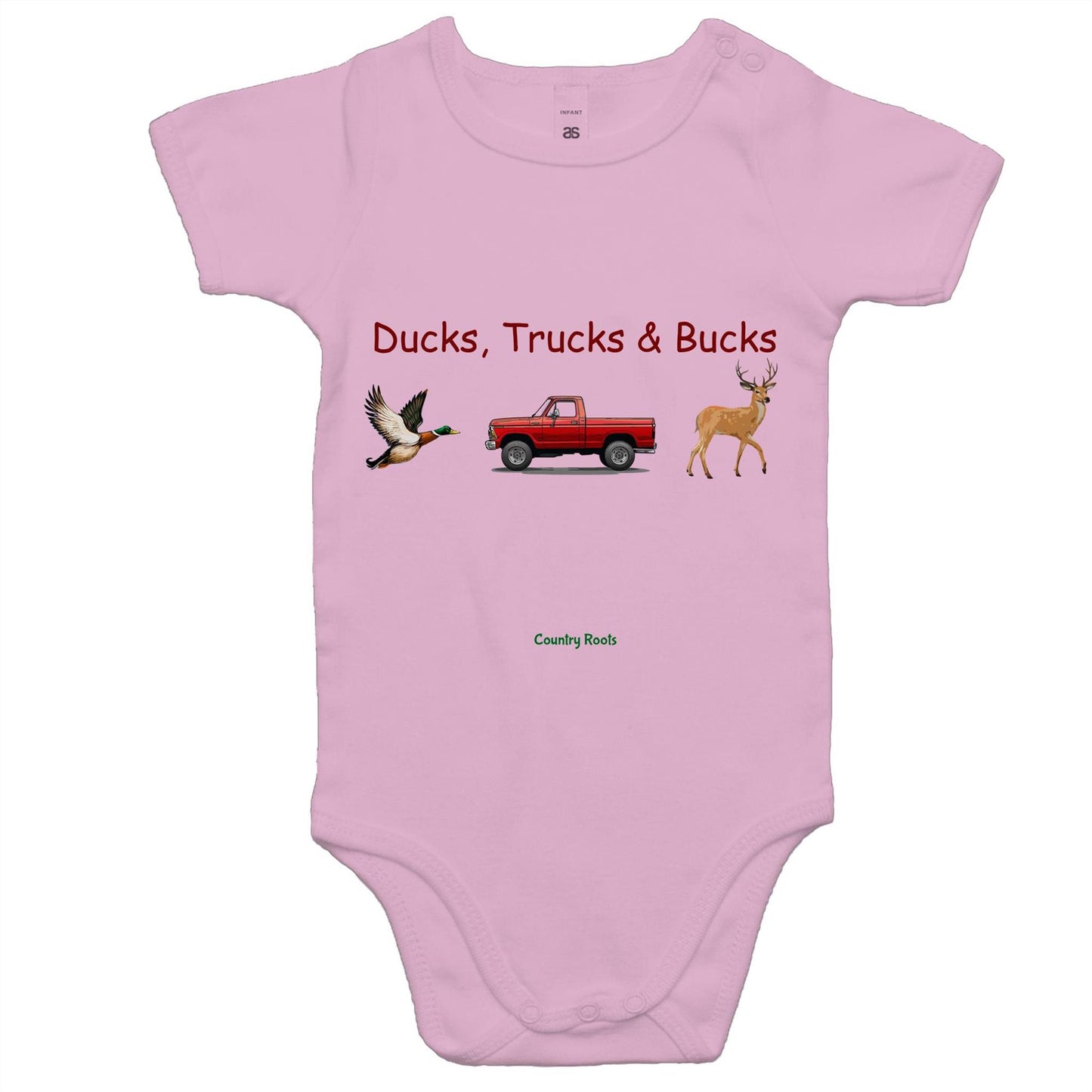 'Ducks, Trucks, Bucks' - Baby Onesie