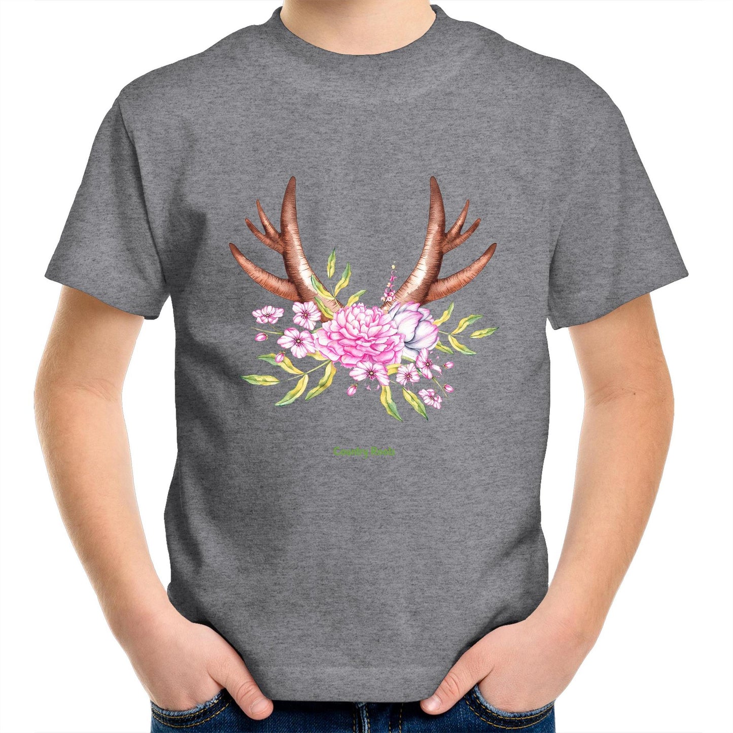 'Flowered Antlers' - Youth Tee