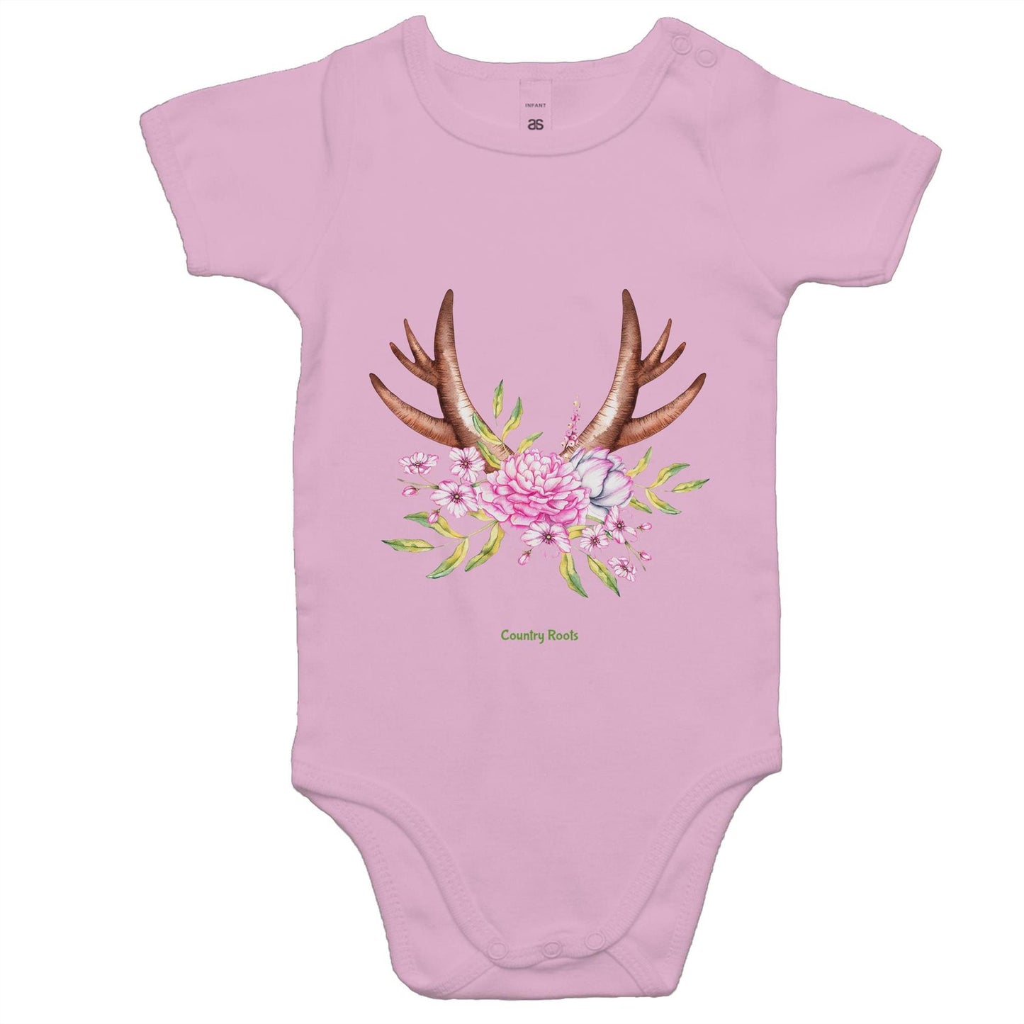 'Flowered Antlers' - Baby Onesie