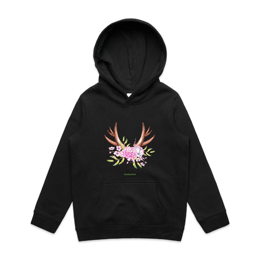 'Flowered Antlers' - Youth Hood