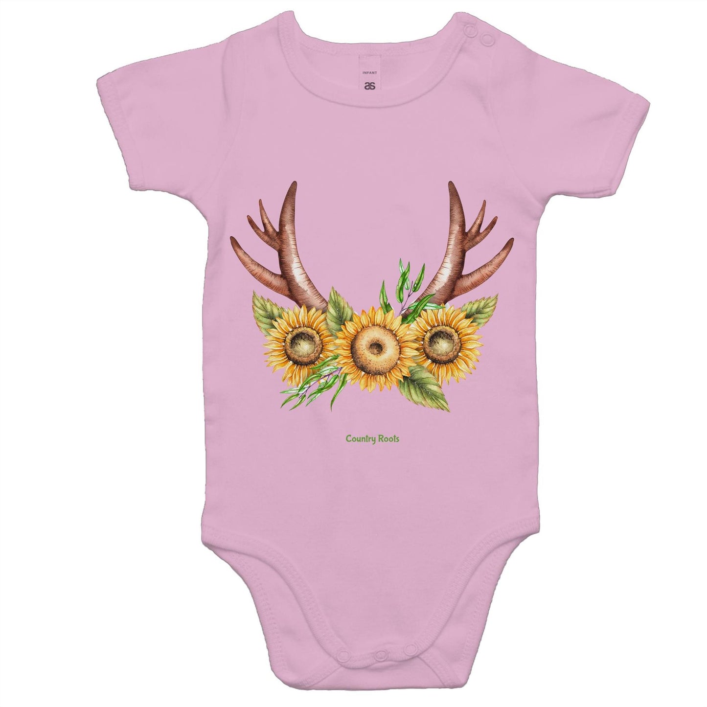 'Sunflowers in Antlers' - Baby Onesie
