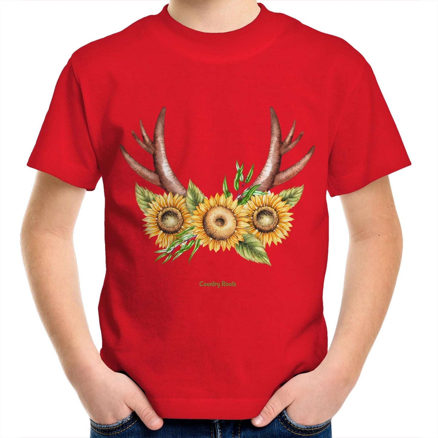 'Sunflowers in Antlers' - Youth Tee