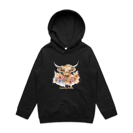 'Flowered Highland' - Youth Hood